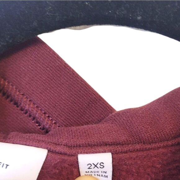 Aritzia Women's Red Perfect Fit Sweatfleece Zip Up Hoodie Size 2XS - Picture 5 of 7